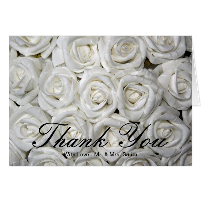 Cartão Rosas Brancas Obrigado (Frente Horizontal)