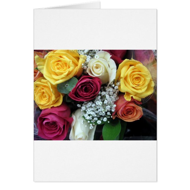 Cartão Rosas coloridos (Frente)