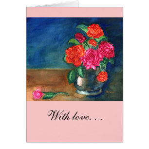 Cartão Rosas com amor. .