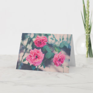 Cartão Rosas cor-de-rosa
