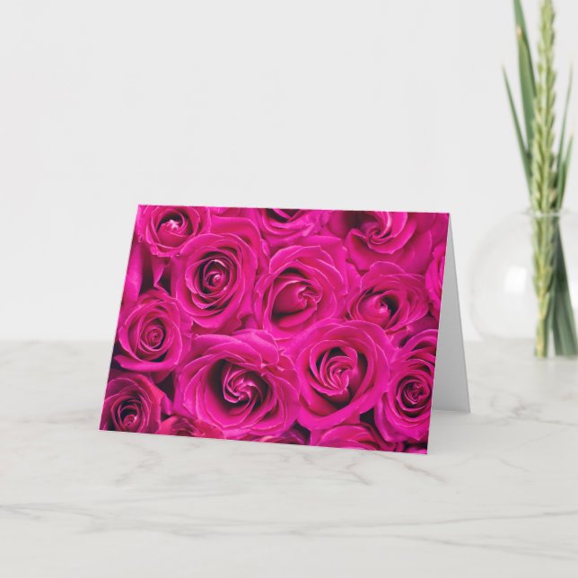 Cartão Rosas Cor-de-Rosa (Amor e Romance) (Frente)