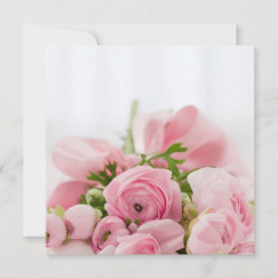 Cartão Rosas Cor-de-Rosa para Casamento