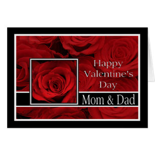 Cartão Rosas da mãe e do Feliz dia de os namorados Pai