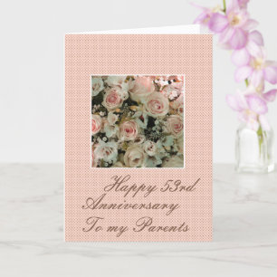 Cartão Rosas de aniversário de casamento totalmente perso