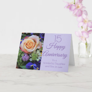 Cartão Rosas de aniversário de casamento totalmente perso