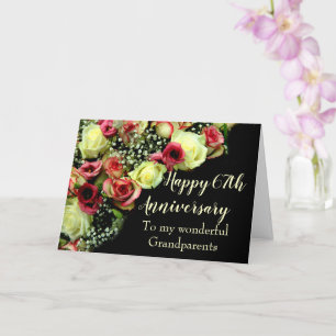 Cartão Rosas de aniversário de casamento totalmente perso