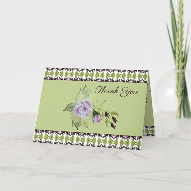 Cartão Rosas De Azeite Verde E Roxo (Frente)