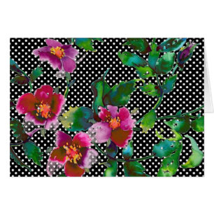 Cartão Rosas de cor de água magenta, cor-de-rosa, elegant