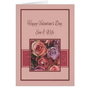 Cartão Rosas de Feliz dia de os namorados de Filho e Espo