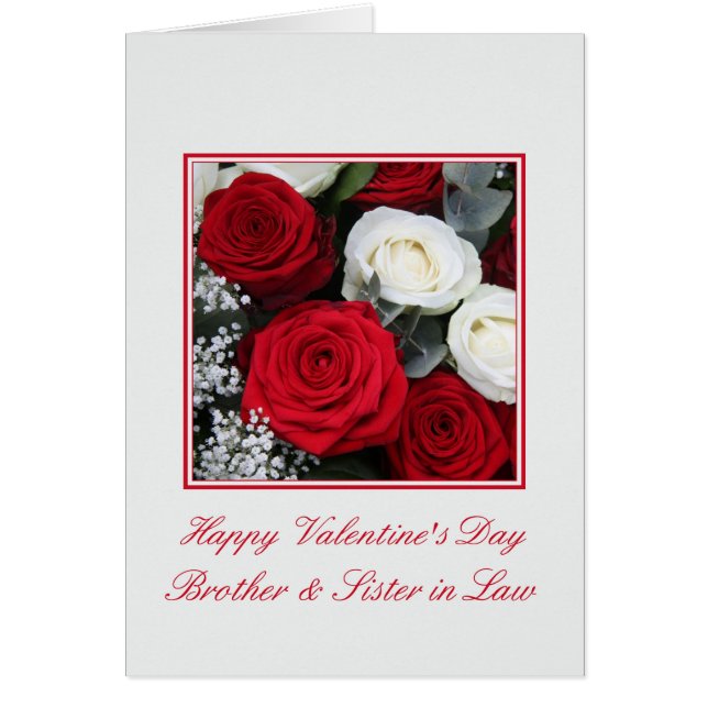 Cartão Rosas de Feliz dia de os namorados de Irmão e Espo (Frente)