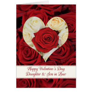 Cartão Rosas de Feliz dia de os namorados para Filha e Ma