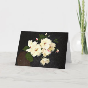 Cartão Rosas de Natal, pintura de arte fina