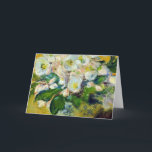 Cartão Rosas de Natal (por Claude Monet)<br><div class="desc">Esta design apresenta uma pintura famosa do artista impressionista francês Claude Monet que mostra um buquê lindo de flores brancas,  organizadas especialmente para as comemorações de Natal. É claro que eles vão ficar lindos a qualquer hora do ano!</div>