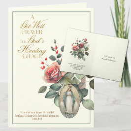Cartão Rosas de Oração de Cura Rápida Virgem Maria