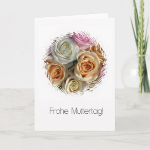 Cartão rosas de pastel dia de as mães alemães