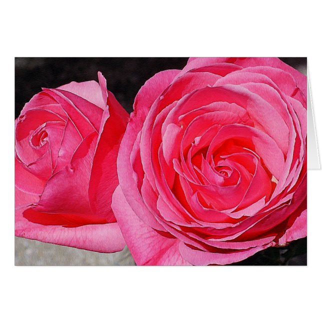 Cartão Rosas de Subida Rosa (Frente Horizontal)