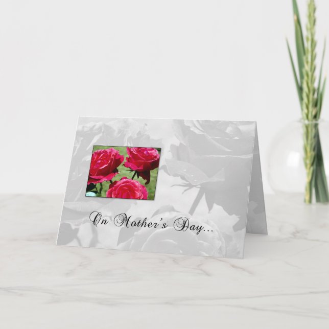 Cartão Rosas dias de as mães (Frente)