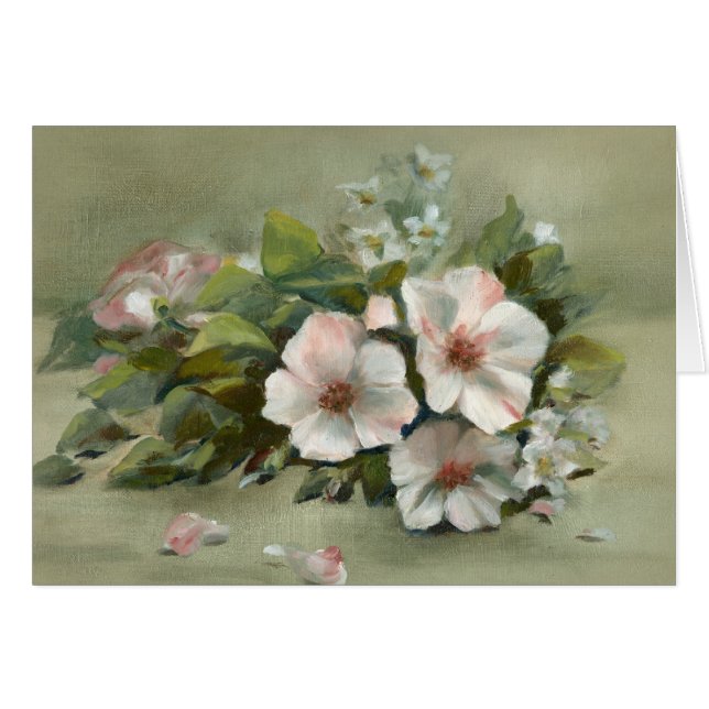 Cartão Rosas do estilo do chique (Frente horizontal)