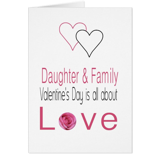 Cartão Rosas do Feliz dia de os namorados da Família e Fi (Frente)