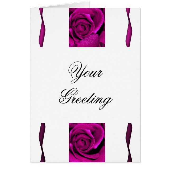 Cartão Rosas do rosa do roxo elegantes (Frente)