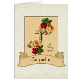 Cartão Rosas do rosário do buquê espiritual