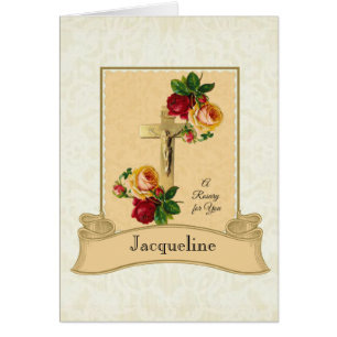 Cartão Rosas do rosário do buquê espiritual