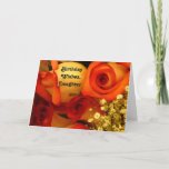 Cartão Rosas dos desejos, da filha, as alaranjadas & as<br><div class="desc">Os rosas bonito,  amarelos e alaranjados são caracterizados neste cumprimento do aniversário para uma filha.</div>