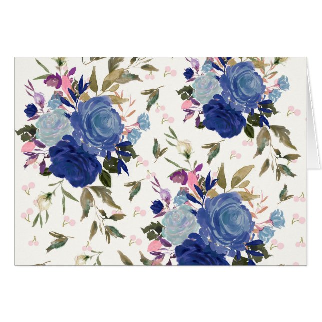 Cartão Rosas e cerejas (Frente Horizontal)