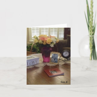 Cartão Rosas e laço do vintage