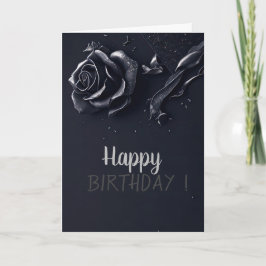 Cartão Rosas Elegantes Aniversário Gótico