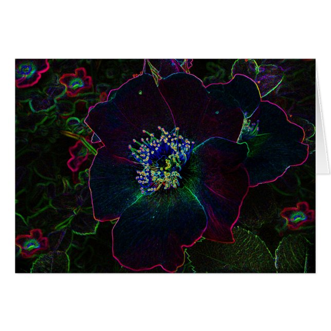 Cartão Rosas elétricos (Frente Horizontal)