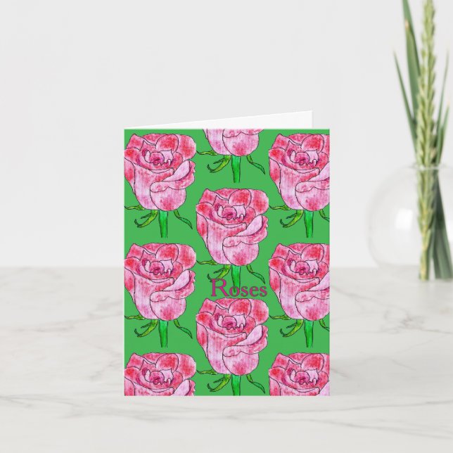 Cartão Rosas em Branco (Frente)