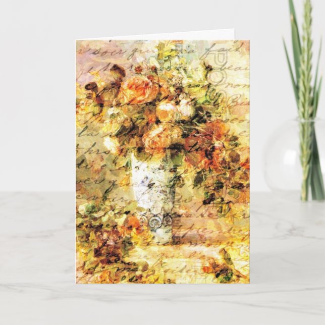 Cartão Rosas em um Vase (Frente)