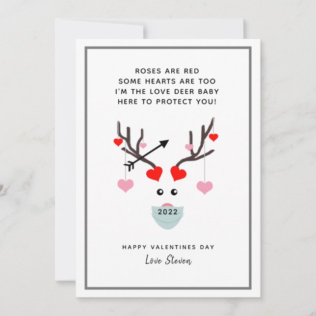 Cartão Rosas Engraçados São Nome Do Dia de os namorados V (Frente)