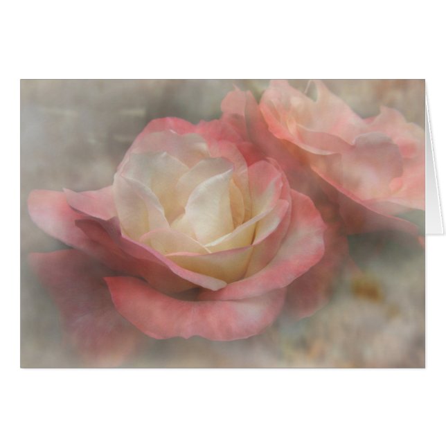 Cartão Rosas gêmeos (Frente horizontal)