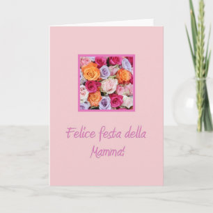 Cartão Rosas mistos de dia de as mães italiano