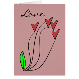 Cartão Rosas modernos do coração do amor
