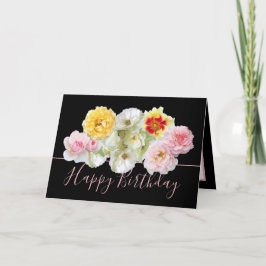 Cartão Rosas multicromáticos Floral Buquê Belo Aniversári