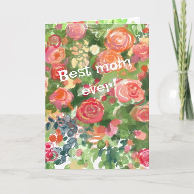 Cartão Rosas para a melhor mãe de todas! (Frente)