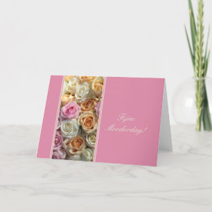 Cartão rosas pastel de placa de dia de as mães holandês