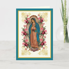 Cartão Rosas Religiosas Virgem Guadalupe Espanhol