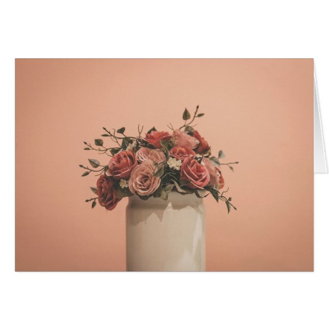 Cartão Rosas românticos (Frente Horizontal)