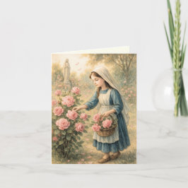 Cartão Rosas Rosa Buquê Espiritual, Rosas Católicas Maria