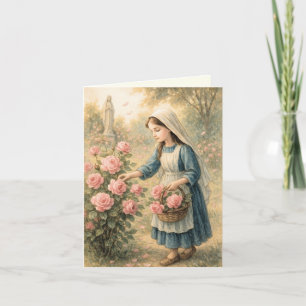 Cartão Rosas Rosa Buquê Espiritual, Rosas Católicas Maria