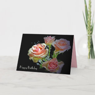 Cartão Rosas Rosa de Aniversário