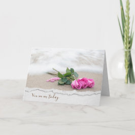 Cartão Rosas Rosa De Aniversário Na Praia
