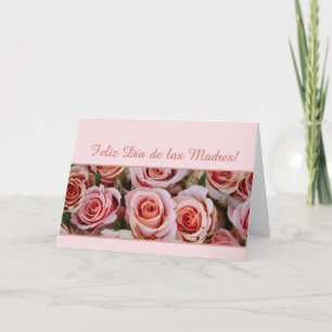 Cartão Rosas rosa-Dia de as mães espanholas