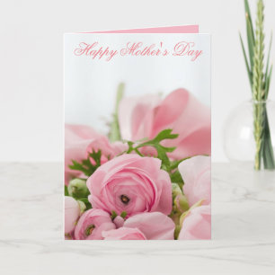 Cartão Rosas Rosa-Dia de as mães Feliz