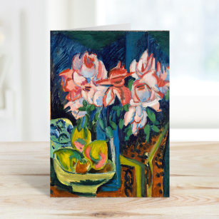 Cartão Rosas Rosa   Ernst Ludwig Kirchner