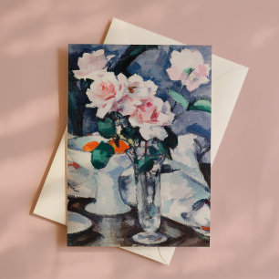 Cartão Rosas rosa num Vaso de Vidro Samuel John Peploe